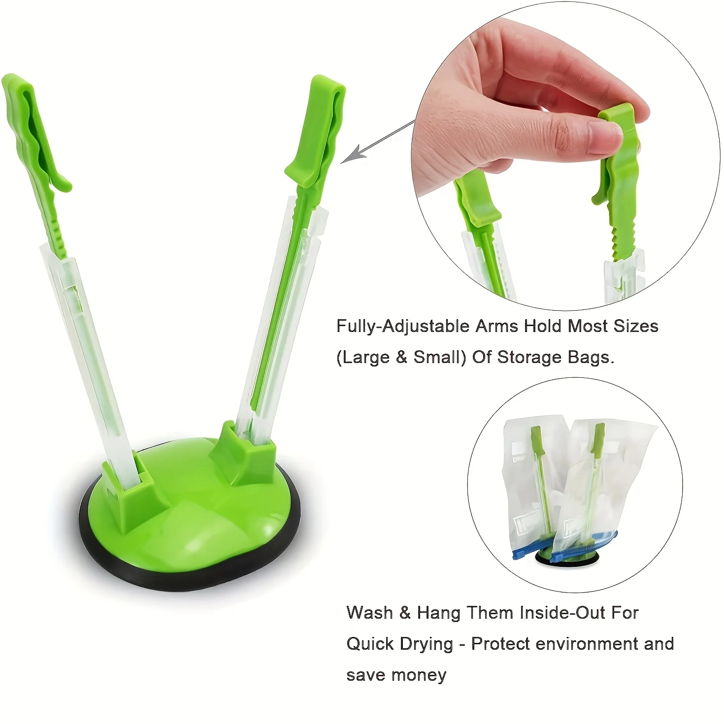Zipper Bag Holder Plastic Adju - Kitchen Gadgets Rack Storage ulasan dan harga