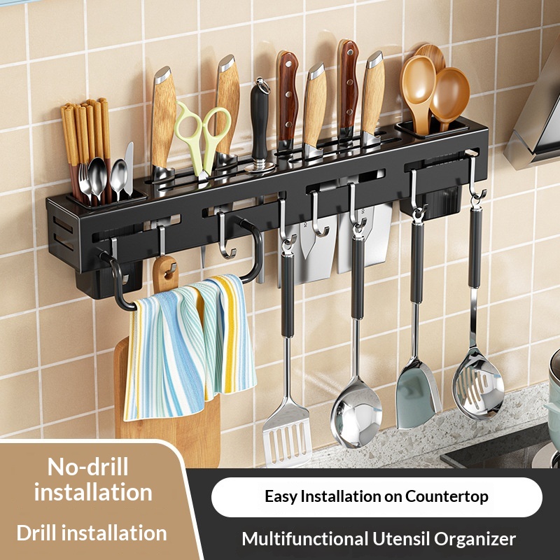 Wall Mount Kitchen Organizer K - Kitchen Gadgets Rack Storage ulasan dan harga