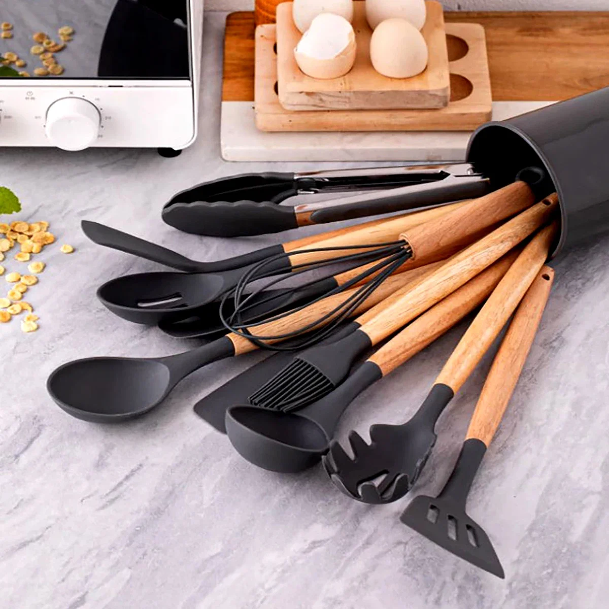 12Pcs Silicone Utensils Set No - Silicone Spatula Set ulasan dan harga