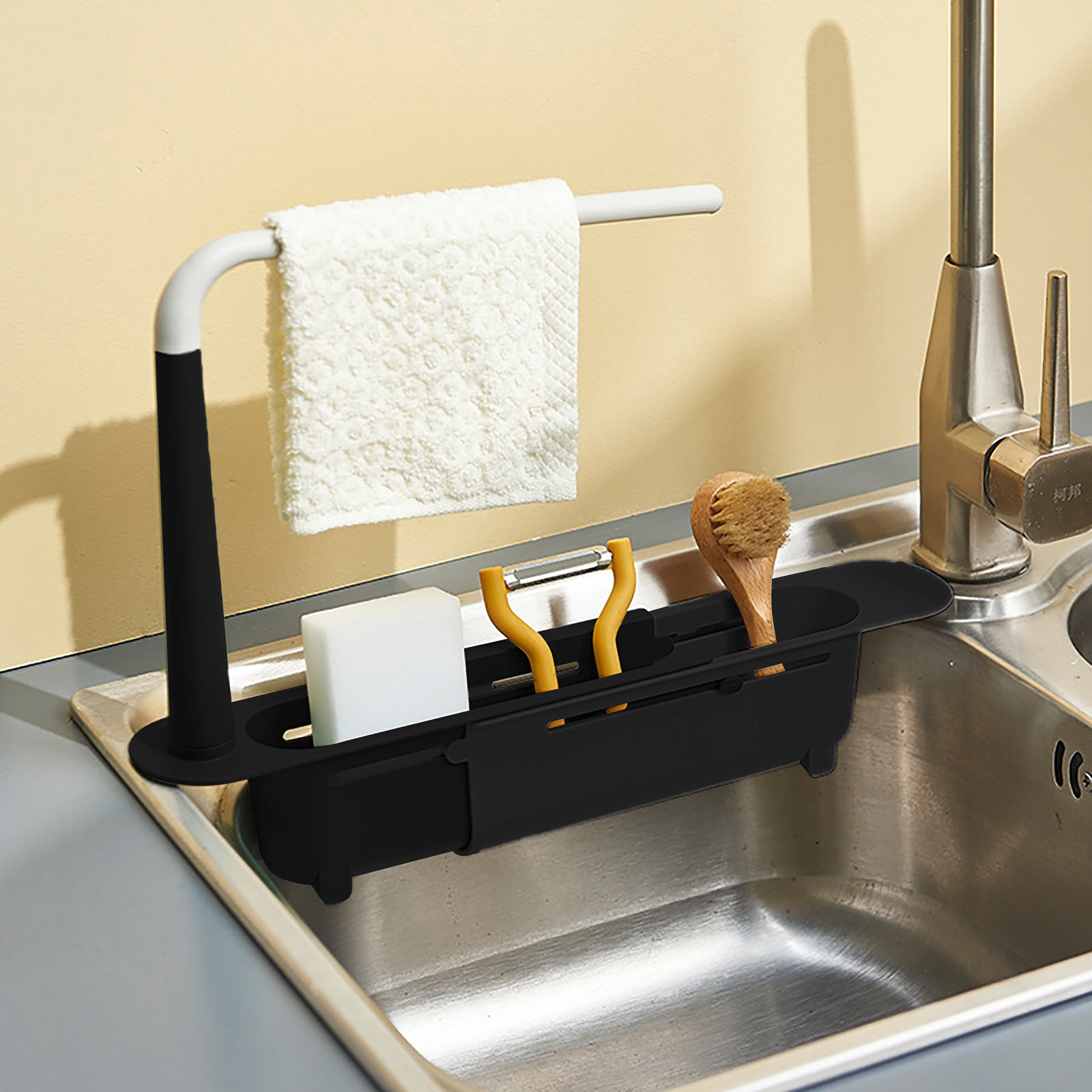 elescopic Sink Shelf Drainer R - Kitchen Gadgets Rack Storage ulasan dan harga
