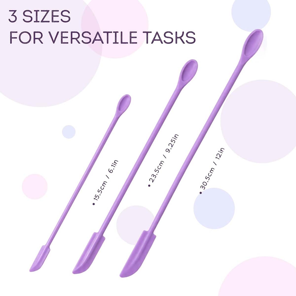 3Pcs Double End Silicone Makeu - Silicone Spatula Set ulasan dan harga