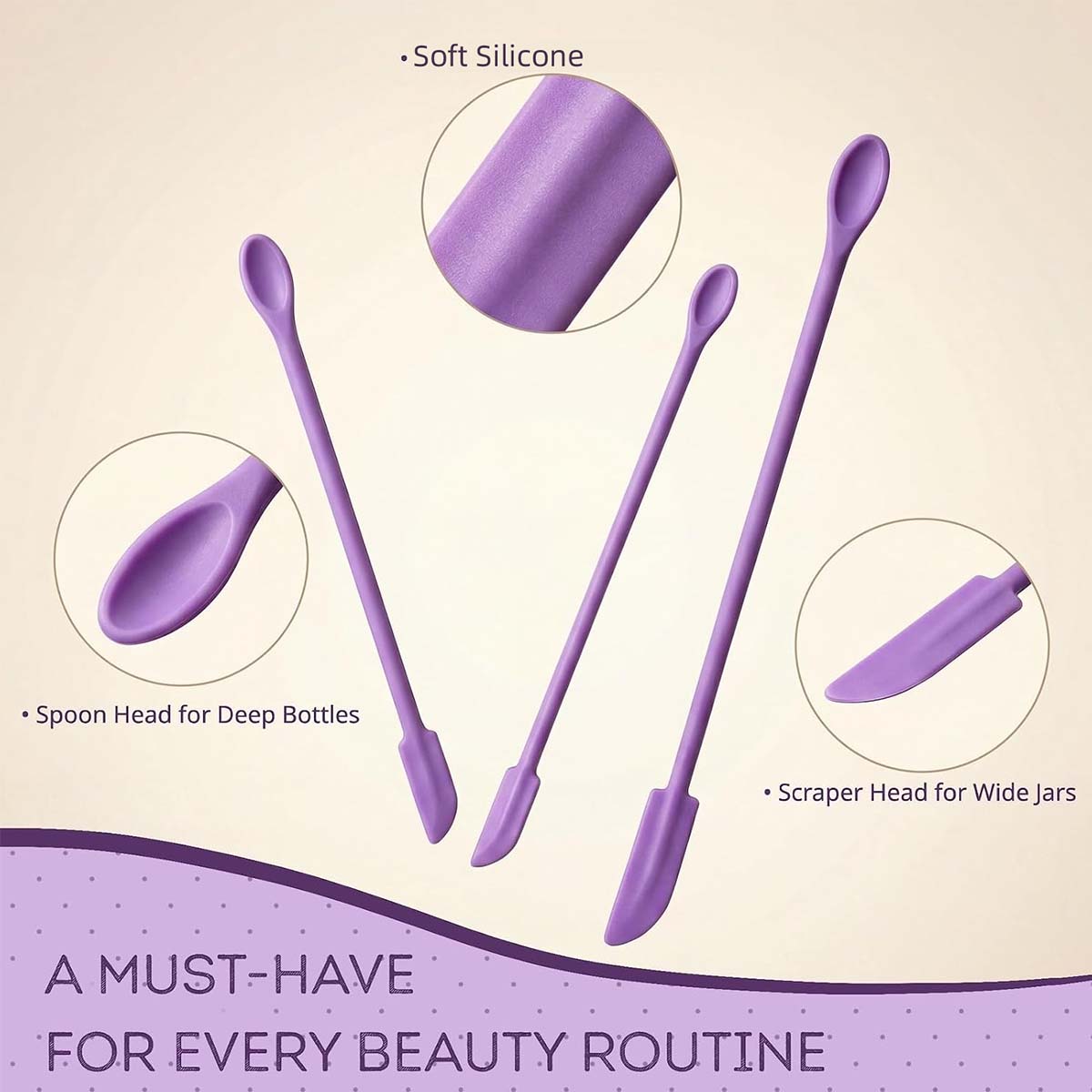 3Pcs Double End Silicone Makeu - Silicone Spatula Set ulasan dan harga