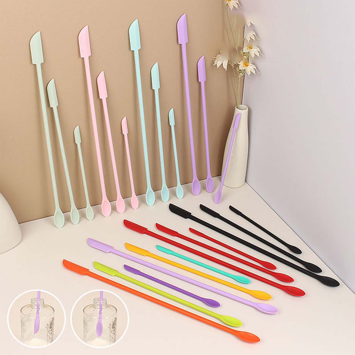 3Pcs Double End Silicone Makeu - Silicone Spatula Set ulasan dan harga