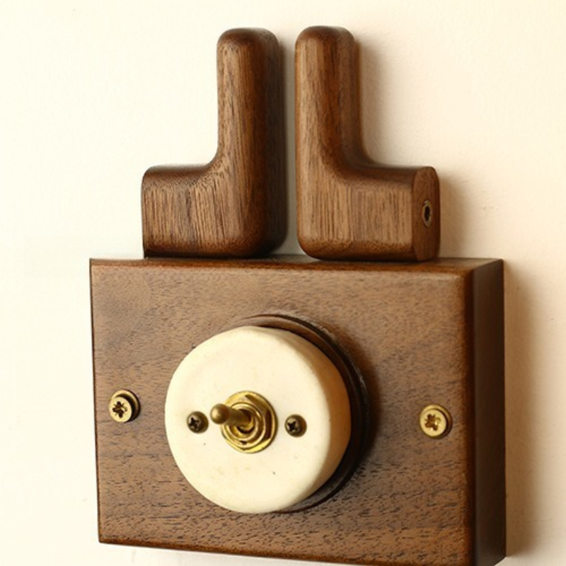 Wooden Hook Key Decorative Hol - Kitchen Gadgets Rack Storage ulasan dan harga