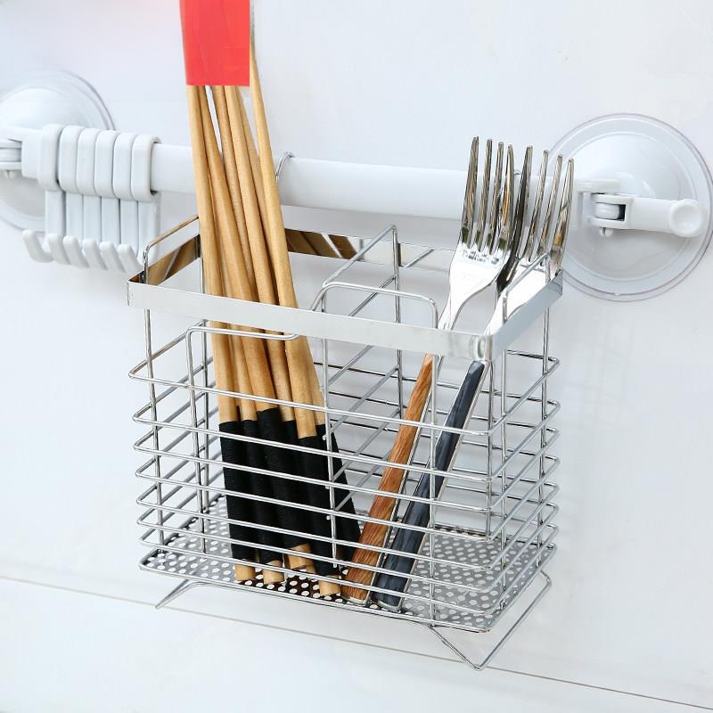 304 Stainless Steel Wall-Mount - Kitchen Utensil Holder ulasan dan harga