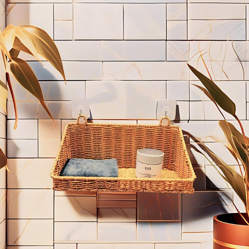 Woven Rattan Hanging Storage B - Kitchen Gadgets Rack Storage ulasan dan harga