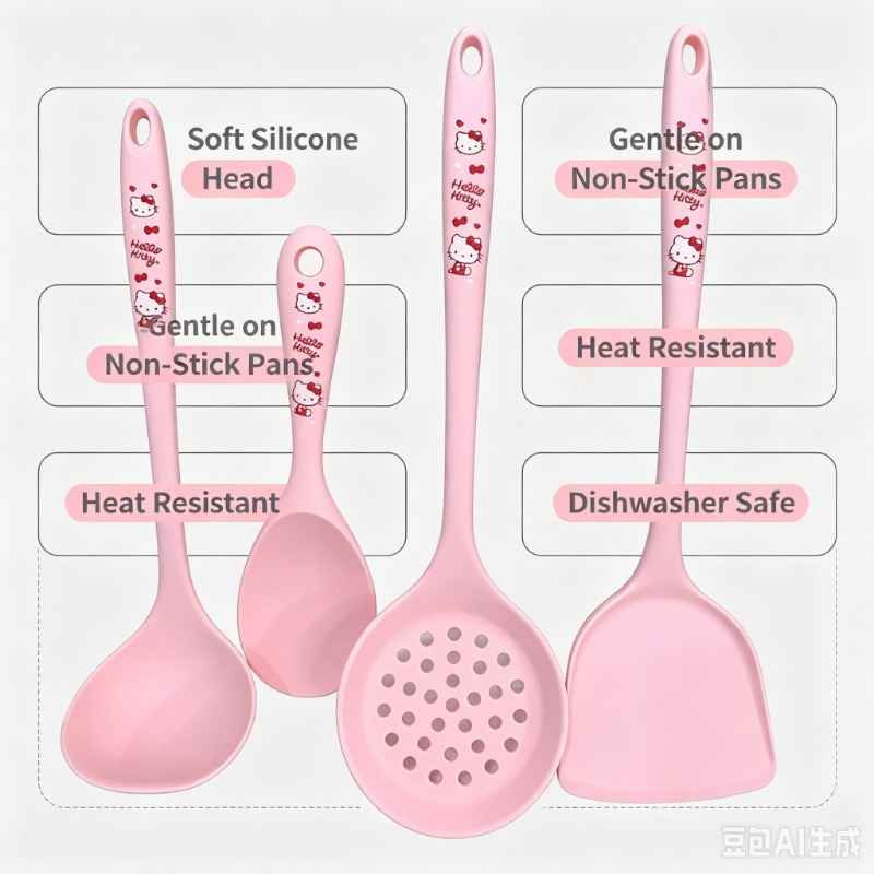 Anime Cute Print 4Pcs Silicone - Silicone Spatula Set ulasan dan harga