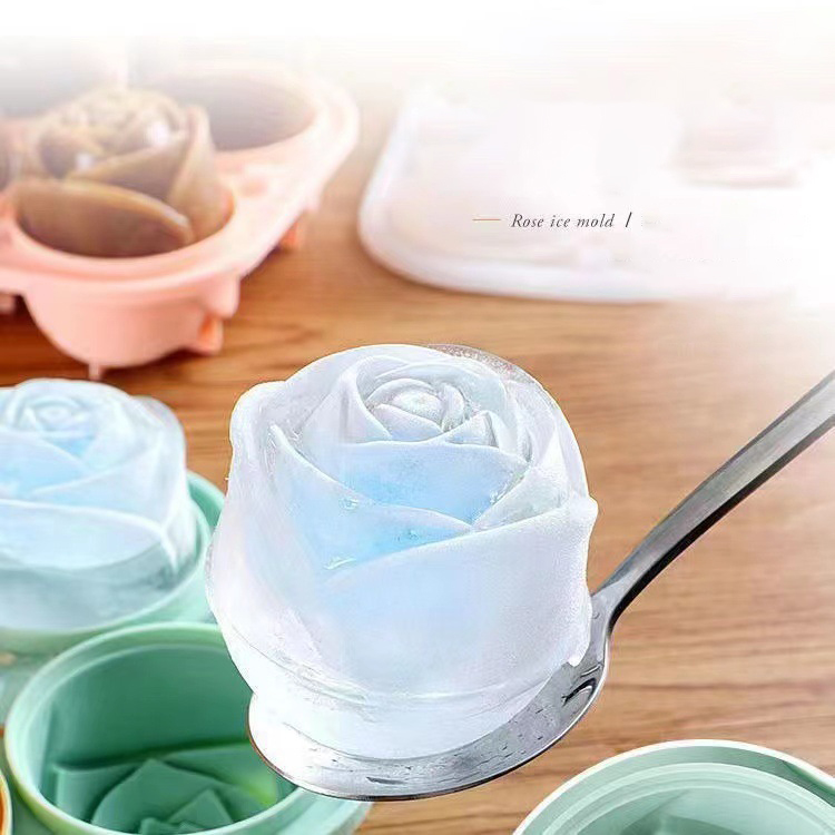3D Rose Ice Molds 4 Holes Ice  - Kitchen Utensil Holder ulasan dan harga