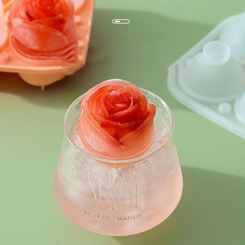3D Rose Ice Molds 4 Holes Ice  - Kitchen Utensil Holder ulasan dan harga
