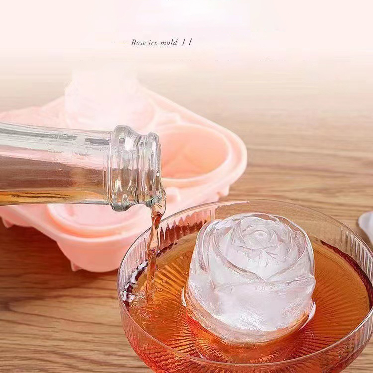 3D Rose Ice Molds 4 Holes Ice  - Kitchen Utensil Holder ulasan dan harga