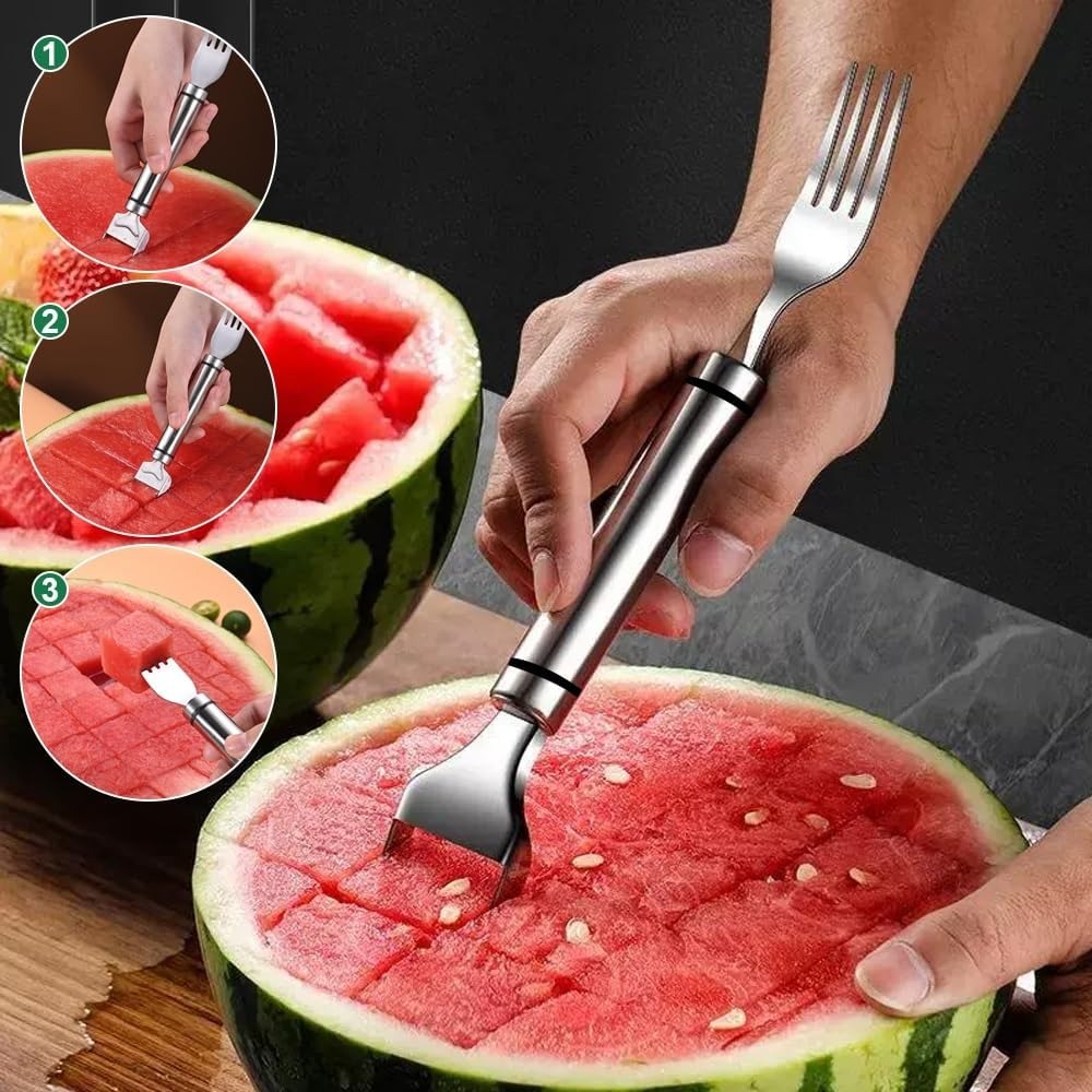 2-In-1 Stainless Steel Fruit C - Kitchen Gadgets Cutting Tools ulasan dan harga