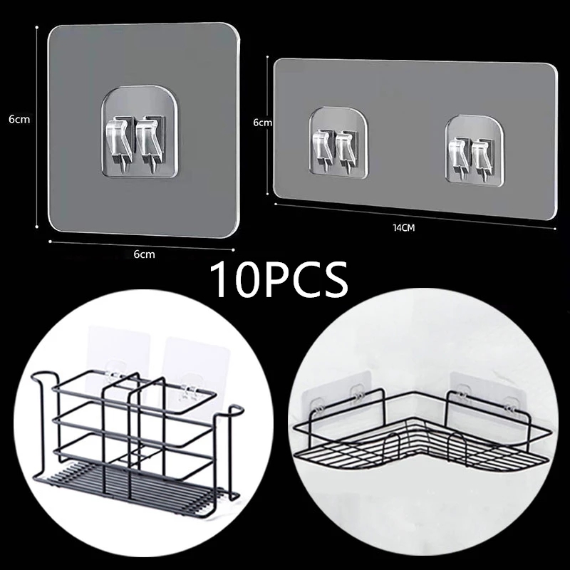 10PCS Transparent Hanging Shel - Kitchen Gadgets Rack Storage ulasan dan harga