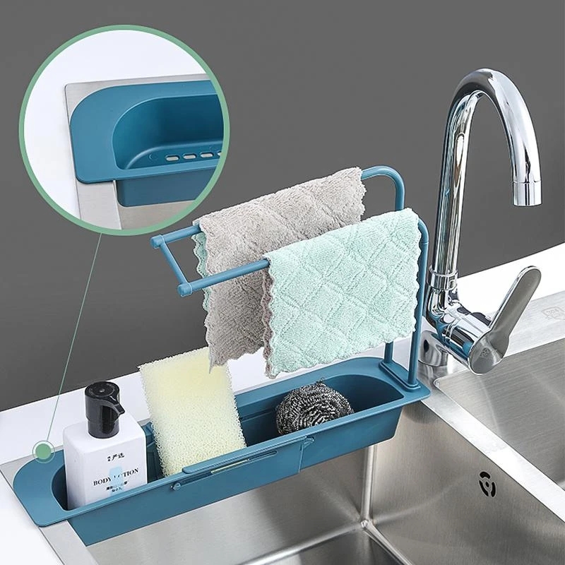 Telescopic Sink Shelf Kitchen  - Kitchen Gadgets Rack Storage ulasan dan harga