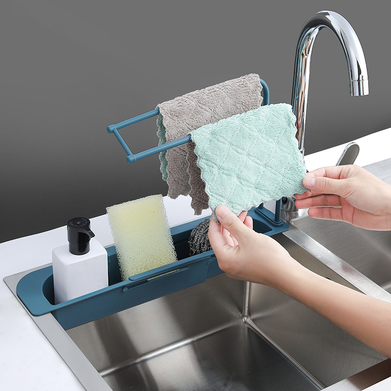 Telescopic Sink Shelf Kitchen  - Kitchen Gadgets Rack Storage ulasan dan harga