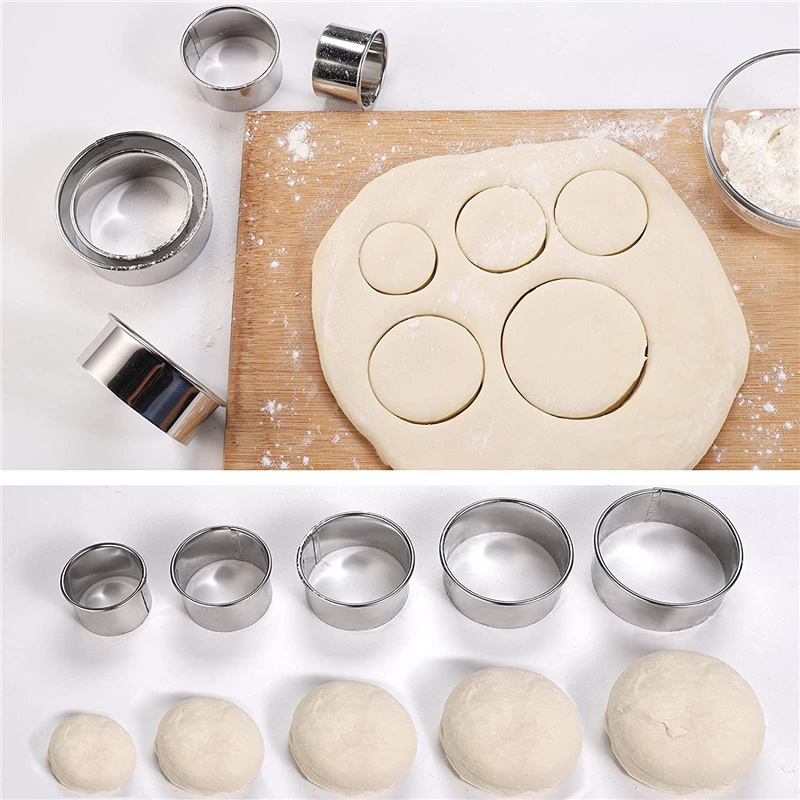 5PCS Round Stainless Steel Bis - Kitchen Gadgets Design ulasan dan harga