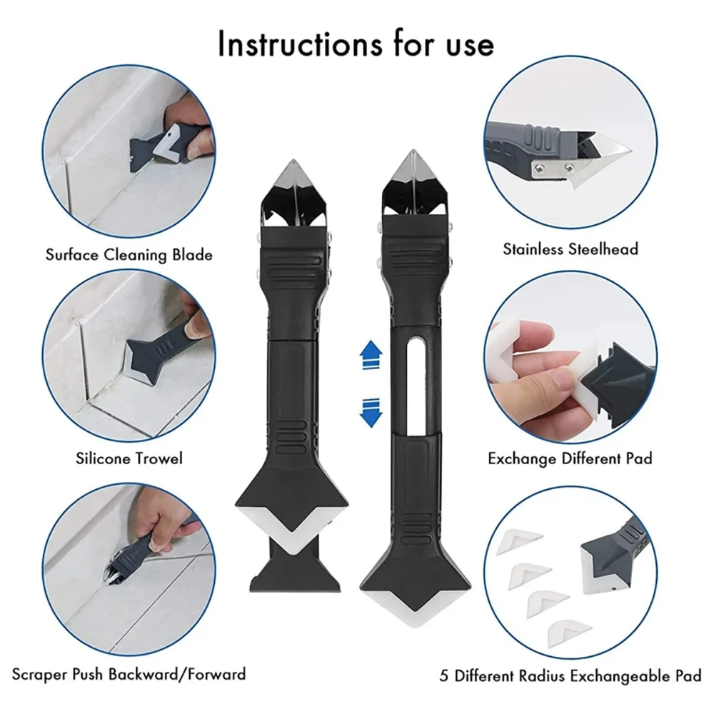 5-in-1 Metal Head Glue Tool Ki - Silicone Spatula Set ulasan dan harga