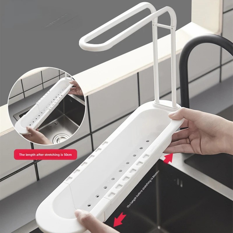 Telescopic Shelf Drain Water R - Kitchen Gadgets Rack Storage ulasan dan harga