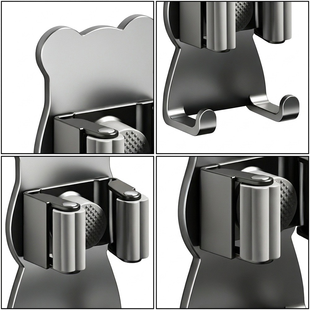 Automatic Clamping Mop Holder  - Kitchen Gadgets Rack Storage ulasan dan harga