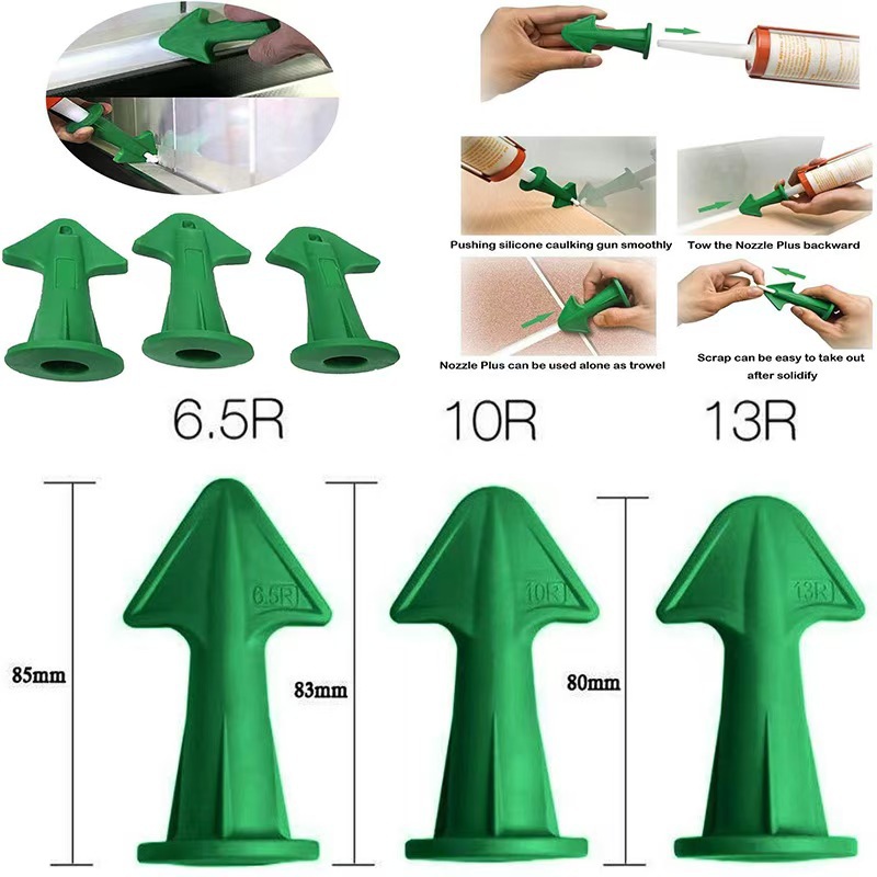 3Pcs Caulk Nozzle Applicator S - Silicone Spatula Set ulasan dan harga